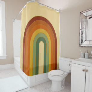 Muted Retro Seventies Rainbow Summer Shower Curtain