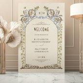 Muted Royal Victorian Wedding Welcome Sign | Zazzle