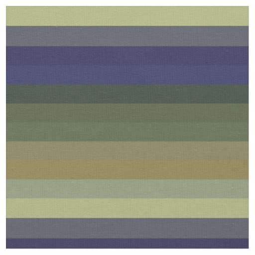 Muted Sage Blues & Olive Green Stripes  Fabric