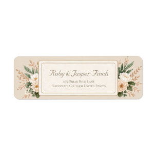 Muted Sage Botanical Gold Frame Return Address Label