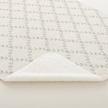 Muted Sage Floral Trellis Block Print Pattern