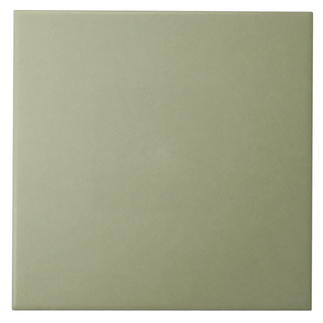 Muted Sage Green Cottage Kitchen Field Ceramic Tile (Front)