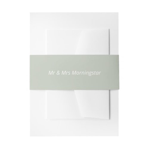 Muted Sage Green Invitation Belly Band