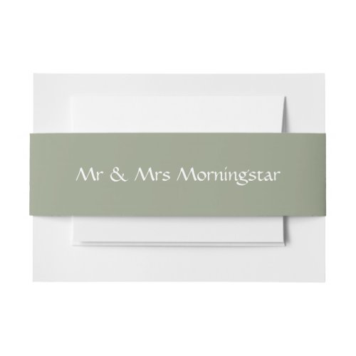Muted Sage Green Invitation Belly Band