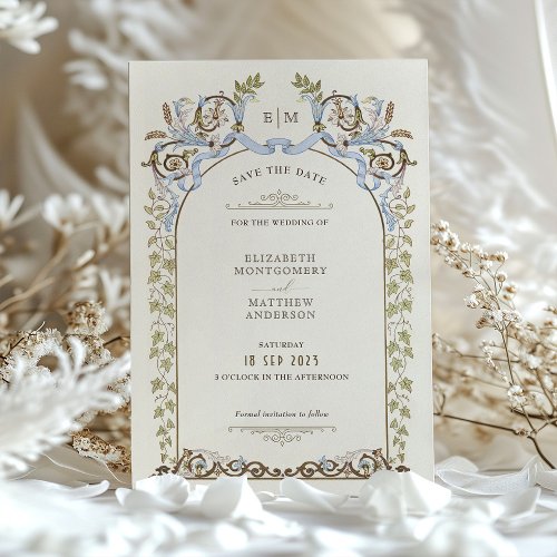 Muted Save The Date Victorian Royal Wedding Invitation