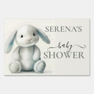 Muted Stuffed Bunny BABY SHOWER Sign