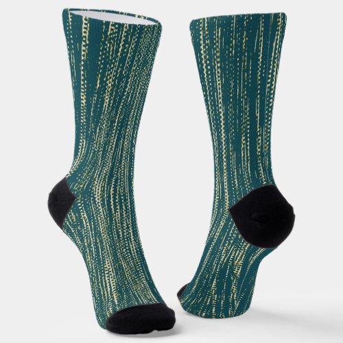 Muted Subdued Light Teal Abstract Pattern Socks