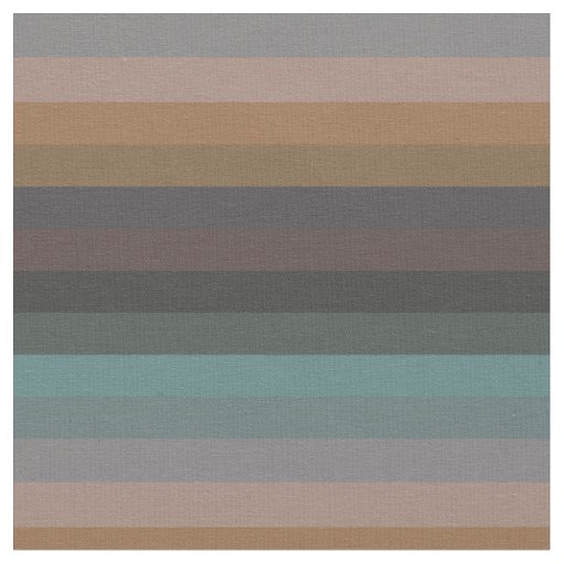 Muted Teal & Camel Coastal Neutrals Fabric