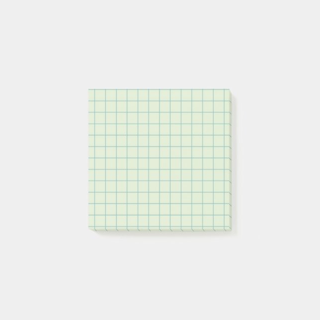 Muted Teal Checkered Pattern Calm Grid Design  Post-it Notes (Front)