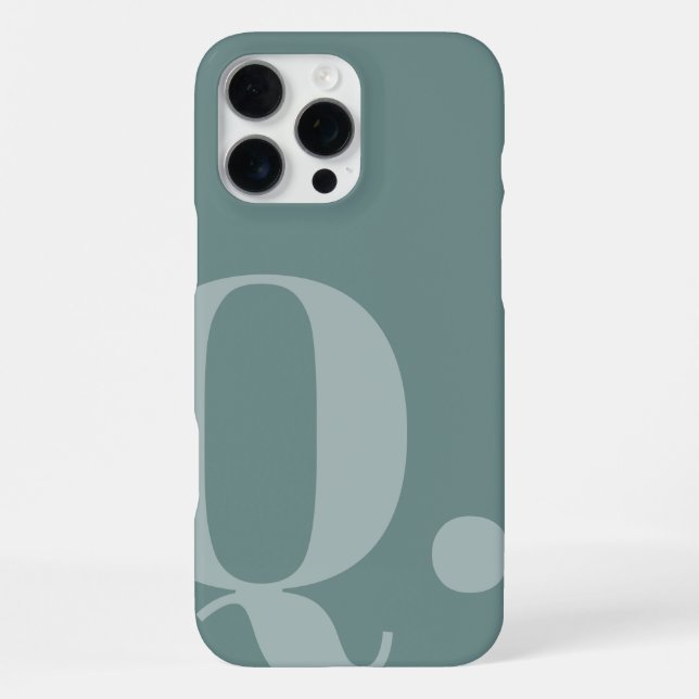 Muted Teal Letterform Iphone Case (Back)