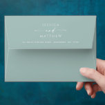 Muted Teal Wedding | Coastal Script Minimalist Envelope<br><div class="desc">Infuse your wedding suite with cool, breezy elegance using this muted teal wedding envelope. Featuring graceful script typography and a minimalist layout, this design brings a fresh, refined tone to your stationery. Perfect for beach, coastal, destination, or spring summer weddings. Designed for brides and grooms, event hosts, or wedding planners...</div>