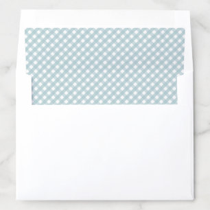 Muted teal white gingham check, boy desert chic envelope liner