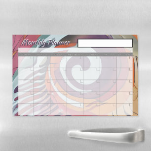 Muted tones abstract swirl monthly planner magnetic dry erase sheet