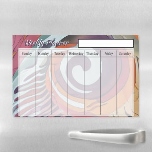 Muted tones abstract swirl weekly planner magnetic dry erase sheet