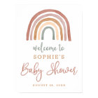 Muted Tones Boho Rainbow Baby Shower Welcome Sign