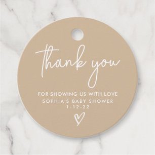 Muted Tones Minimalist Modern Boho Baby Shower Favor Tags
