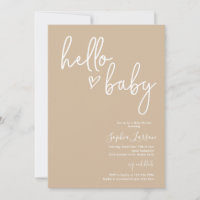 Muted Tones Minimalist Modern Boho Baby Shower Invitation