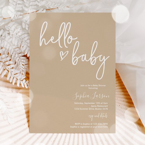 Muted Tones Minimalist Modern Boho Baby Shower Invitation