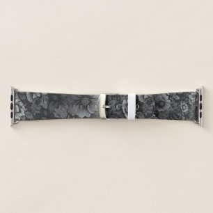 Muted Tones of Gray Floral Apple Watch Band
