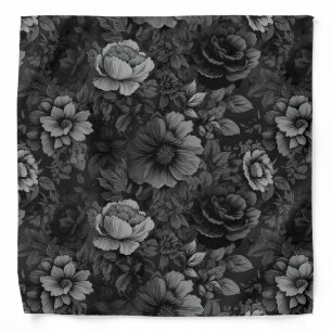 Muted Tones of Gray Floral  Bandana