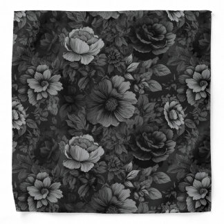 Muted Tones of Gray Floral Bandana