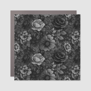 Muted Tones of Gray Floral  Car Magnet