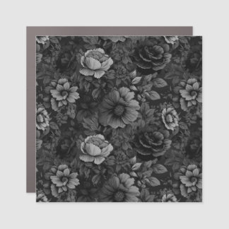 Muted Tones of Gray Floral  Car Magnet