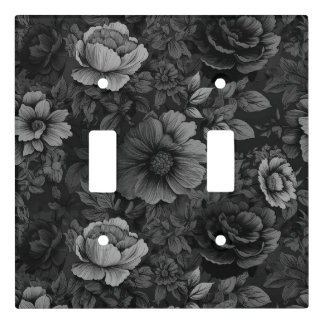 Muted Tones of Gray Floral  Light Switch Cover