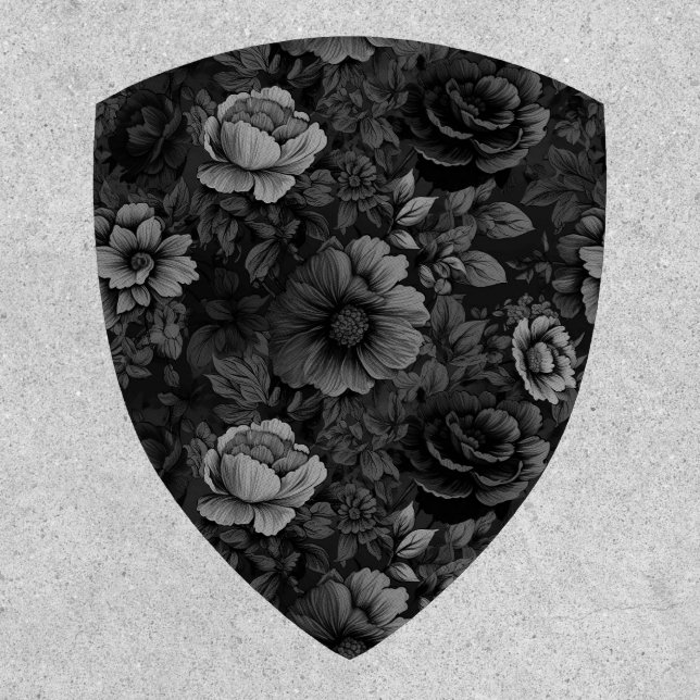 Muted Tones of Gray Floral  Patch (Front)