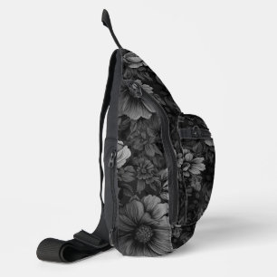 Muted Tones of Gray Floral Sling Bag