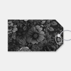 Muted Tones of Gray Floral To From back Gift Tags