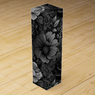 Muted Tones of Gray Floral Wine Box