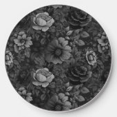 Muted Tones of Gray Floral Wireless Charger (Front)