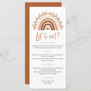 Muted Tones Terracotta Menu, Boho Rainbow Menu
