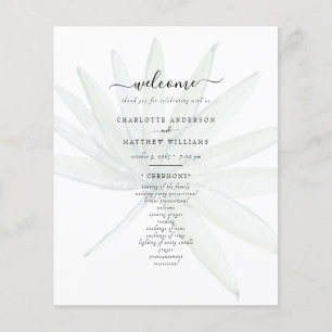 Muted Tropical Foliage Wedding Program