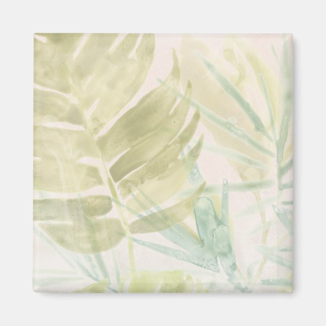 Muted Tropical Leaves Magnet (Front)