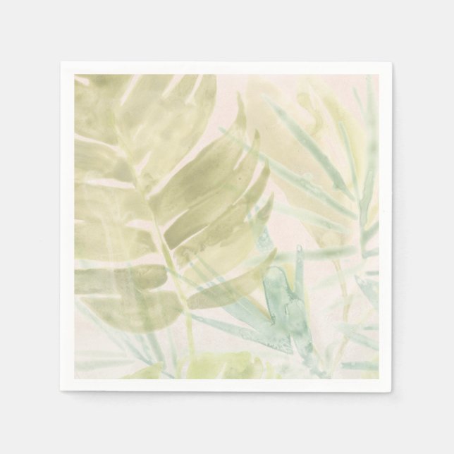 Muted Tropical Leaves Napkins (Front)
