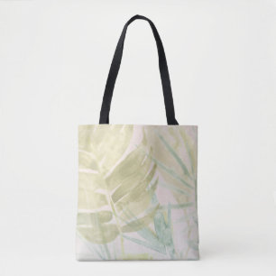 Muted Tropical Leaves Tote Bag