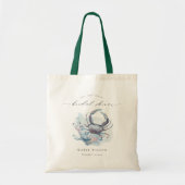 Muted Underwater Crab Coral Nautical Bridal Shower Tote Bag (Front)