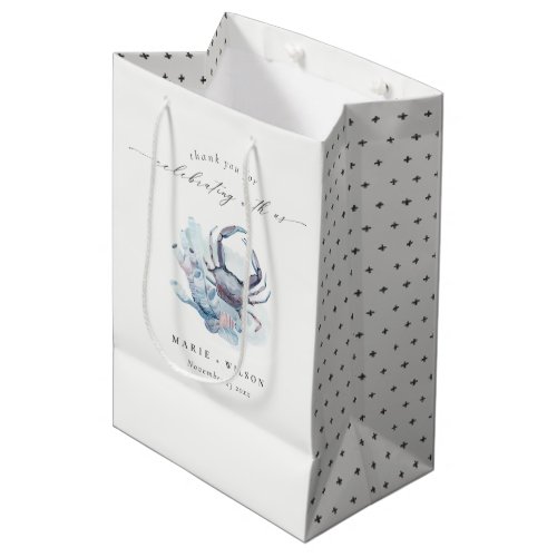 Muted Underwater Crab Coral Nautical Wedding Medium Gift Bag