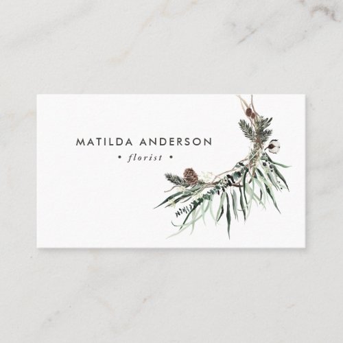 Muted watercolor floral florist elegant stylish bu business card