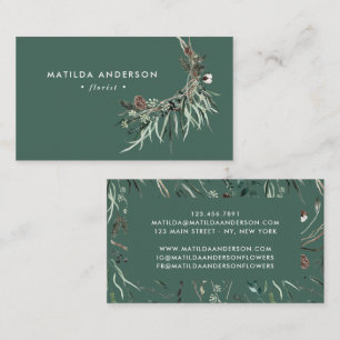 Muted watercolor floral florist elegant stylish business card
