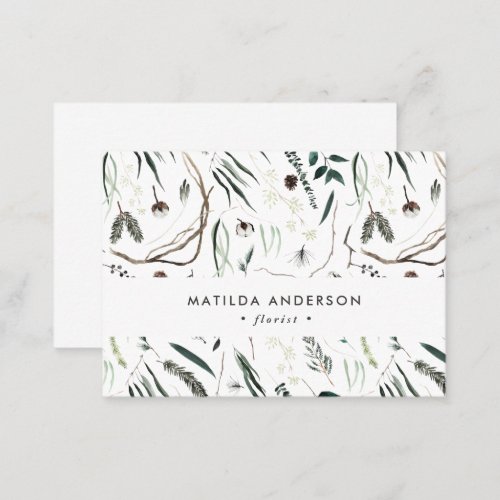 Muted watercolor floral florist elegant stylish business card
