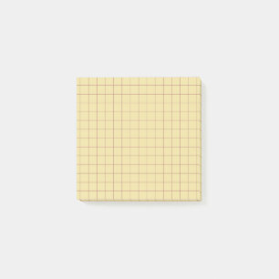 Muted Yellow Checkered Grid Minimalist Office  Post-it Notes