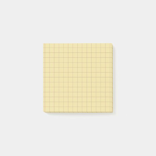Muted Yellow Checkered Grid Minimalist Office  Post-it Notes (Front)