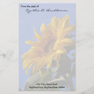 Muted Yellow Sunflower Personalized Stationery