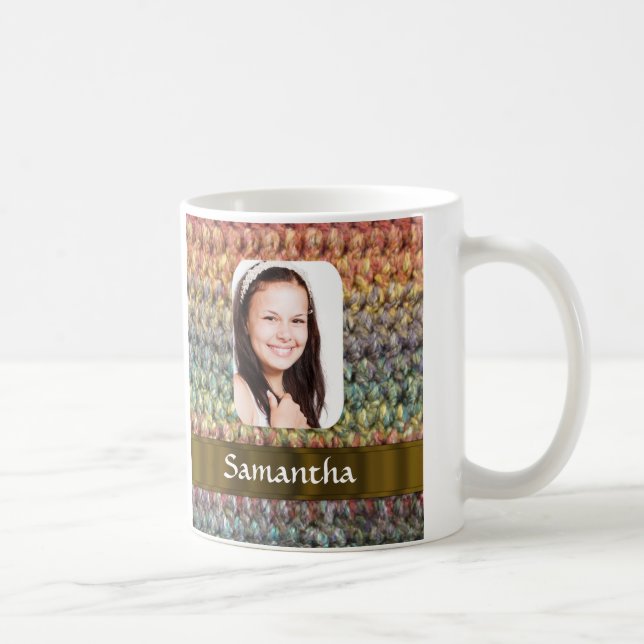 Muticolored wool photo template coffee mug (Right)