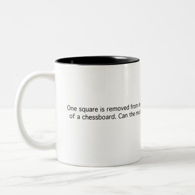 Mutilated Chessboard Two-Tone Coffee Mug (Left)