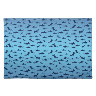 Mutilple Hammer Head Sharks Cloth Placemat