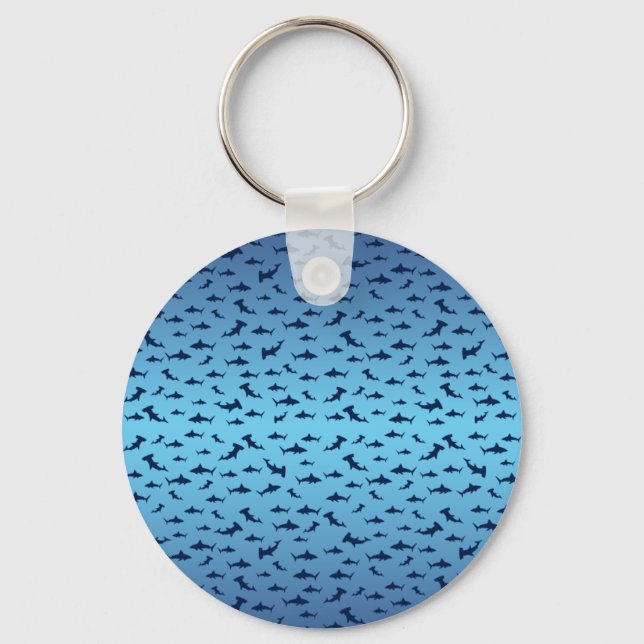 Mutilple Hammer Head Sharks Keychain (Front)